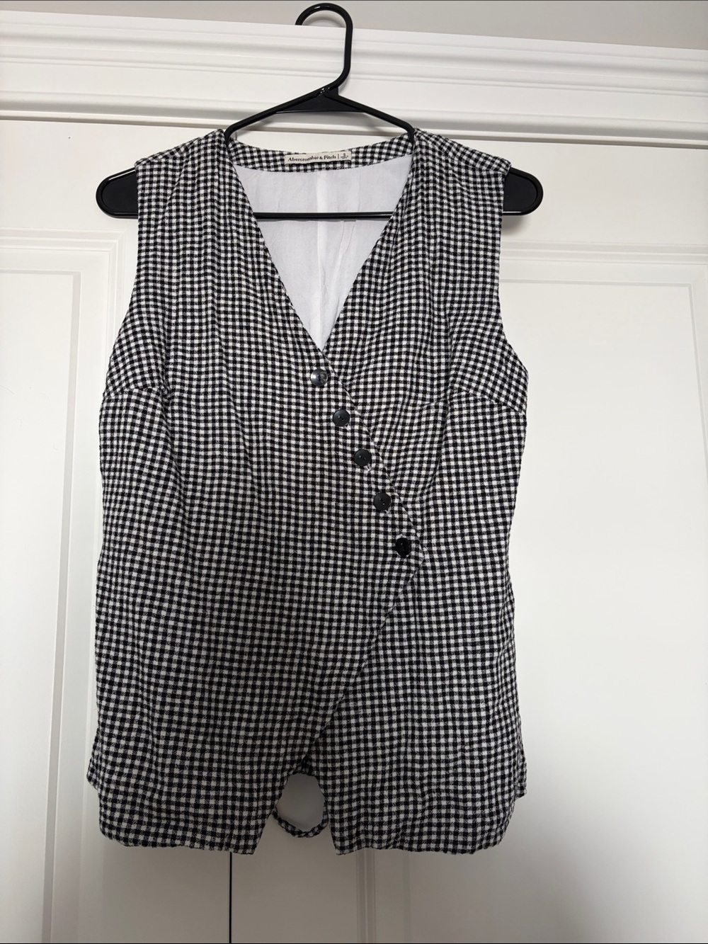 Abercrombie Black & White Gingham Vest